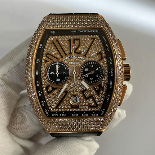 魅力腕時計 2023フランクミュラースーパーコピー時計 ヴァンガード V45CCDTDCD クオーツムーブ搭載 全面ダイヤ